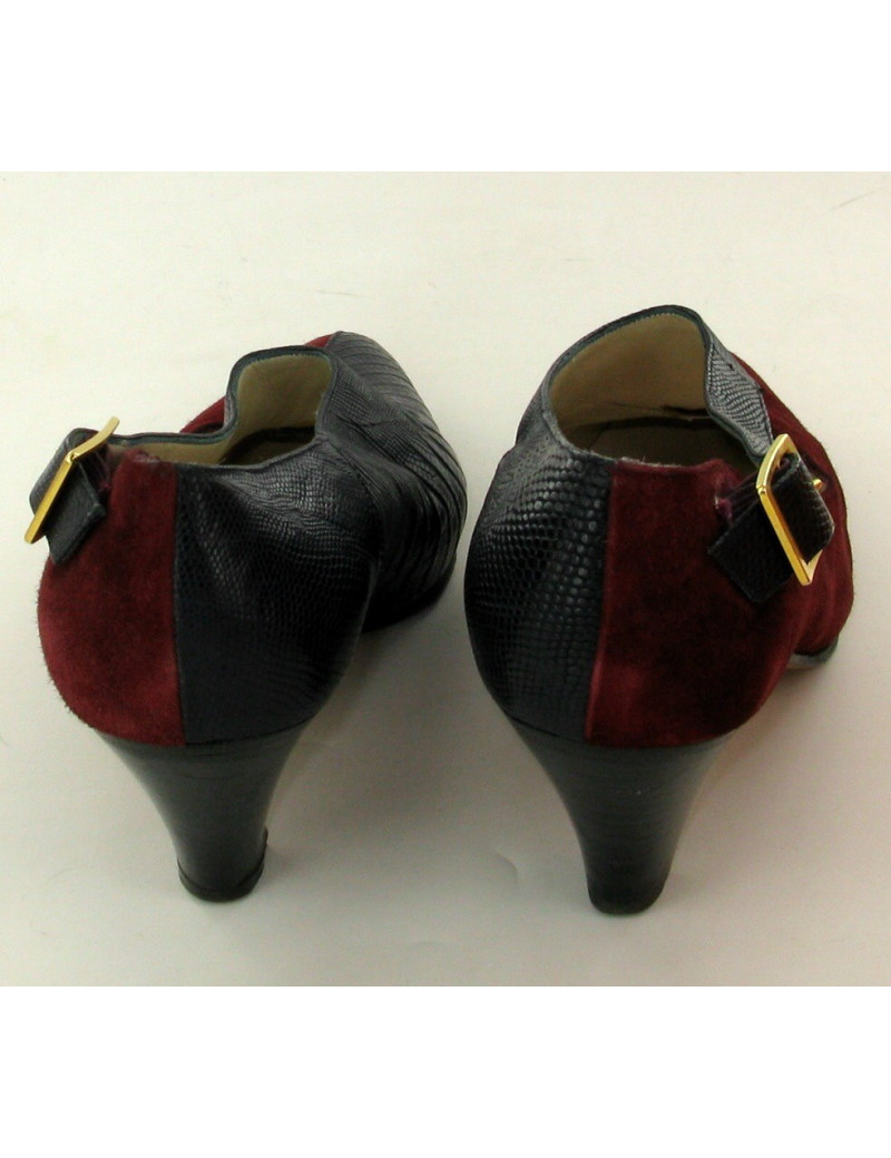 escarpins HERMES t 36 daim et lezard