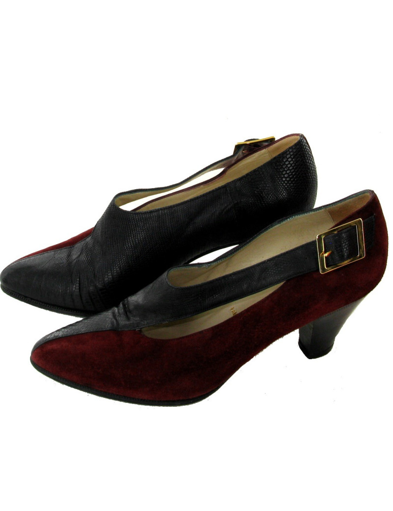 escarpins HERMES t 36 daim et lezard