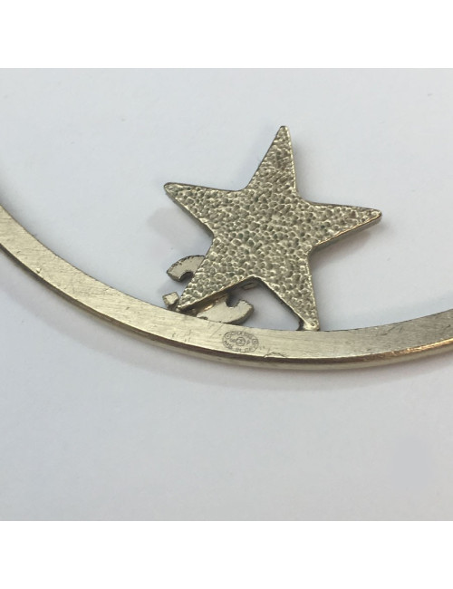 Créoles CHANEL en métal or pâle et strass