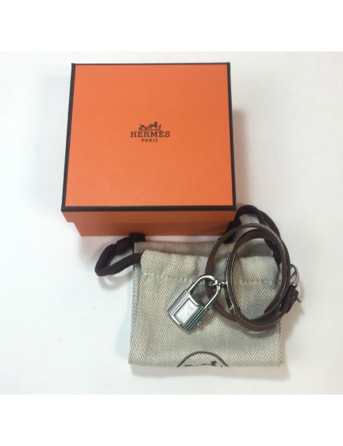 Montre Kelly HERMES bracelet double tour en veau barénia