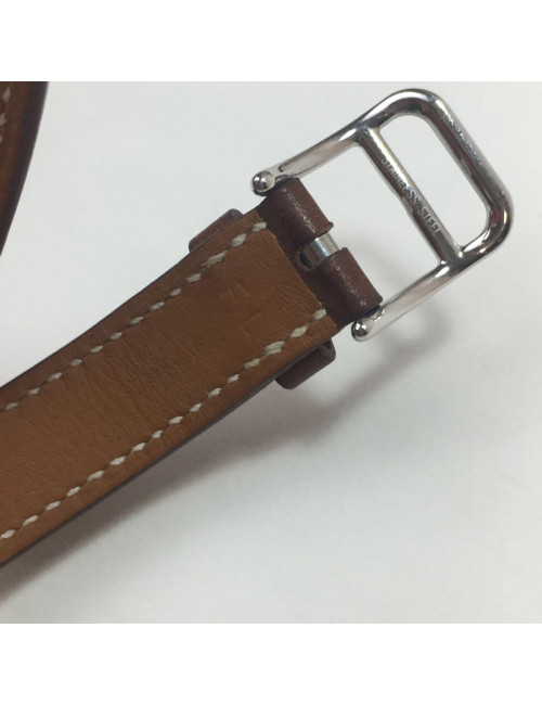 Montre Kelly HERMES bracelet double tour en veau barénia