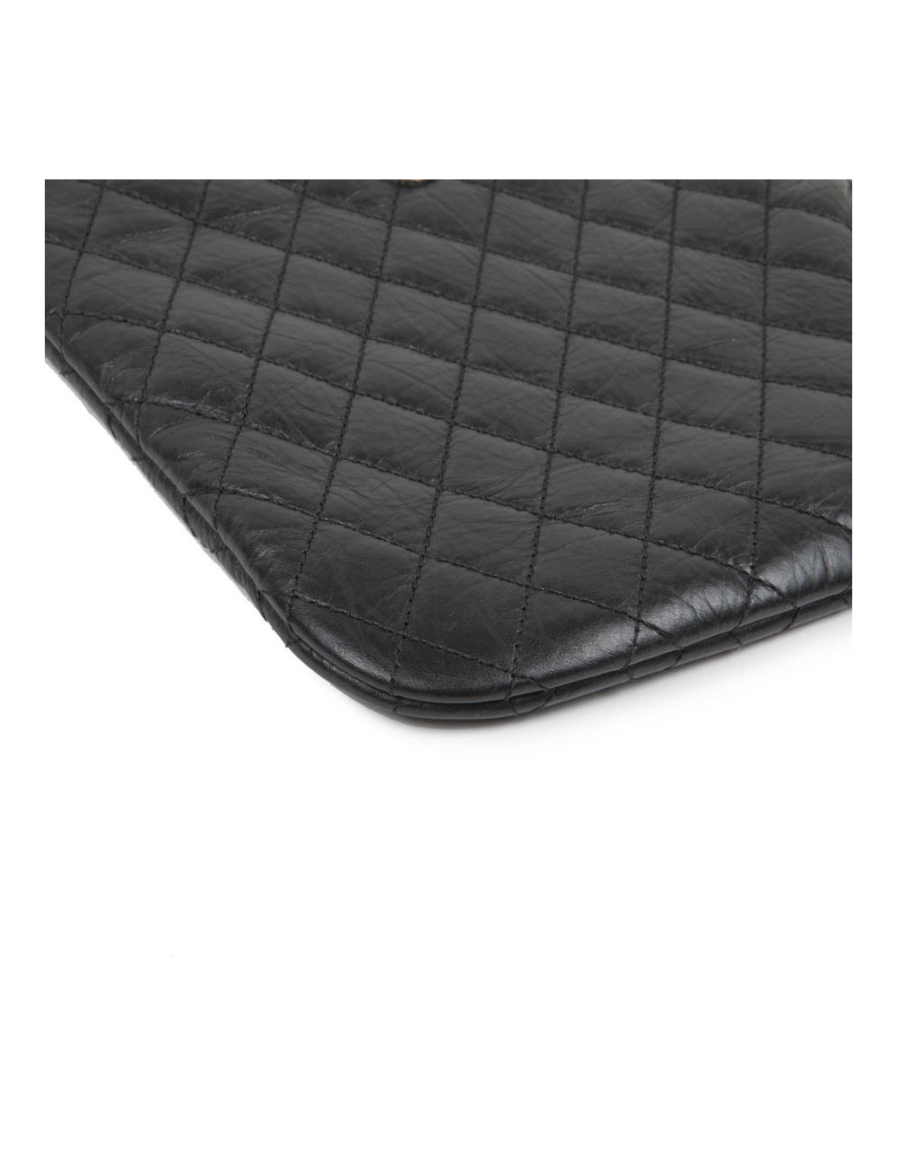 Pochette CHANEL cuir de veau vieilli noir