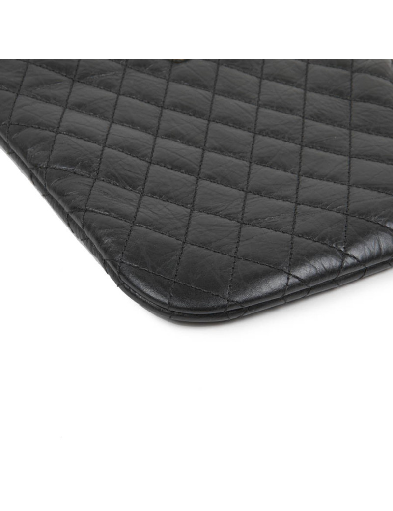 Pochette CHANEL cuir de veau vieilli noir
