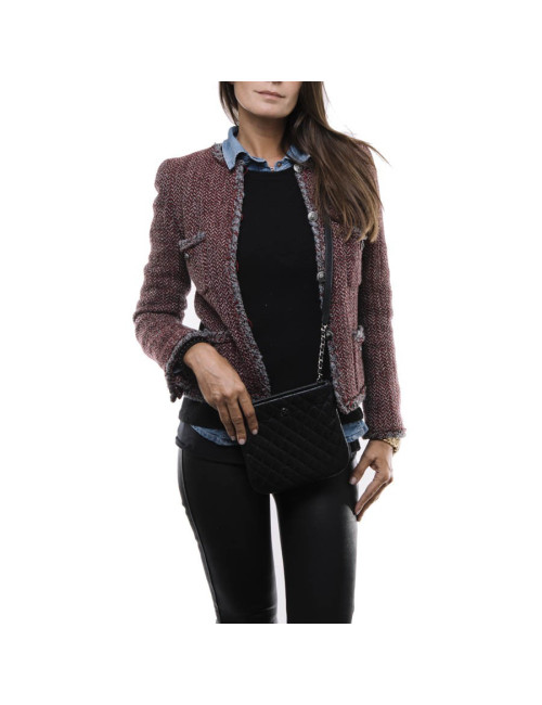 Pochette CHANEL cuir de veau vieilli noir