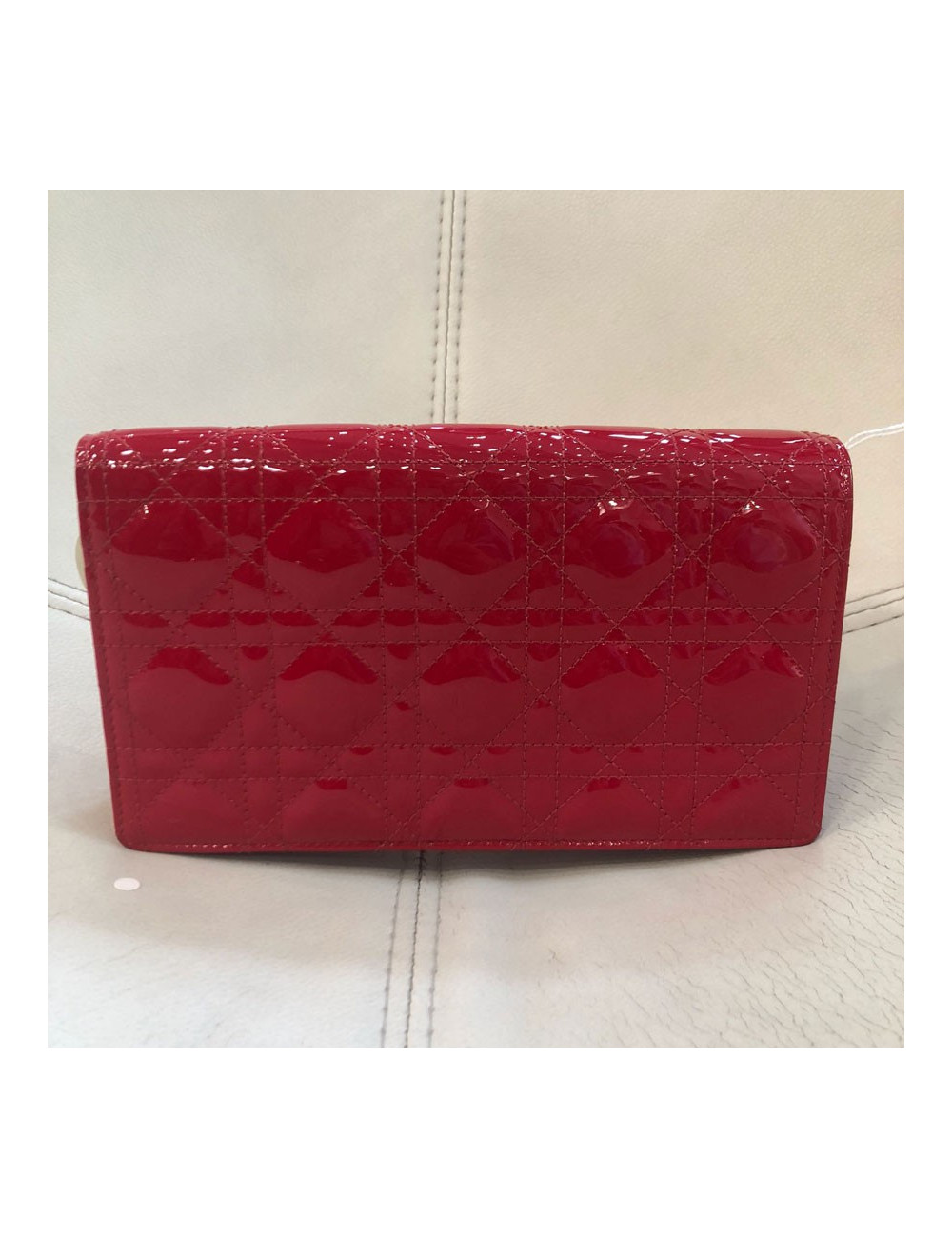 Sac CHRISTIAN DIOR cuir verni rouge