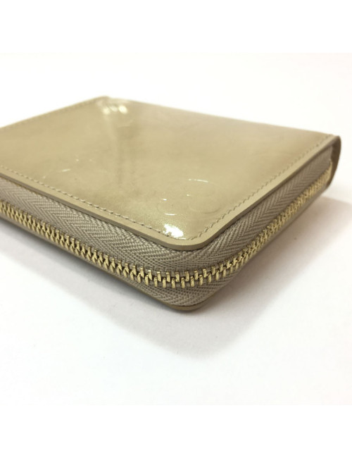 Porte-monnaie LOUIS VUITTON en cuir monogram beige verni