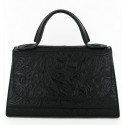 Door FENDI black embossed leather bag