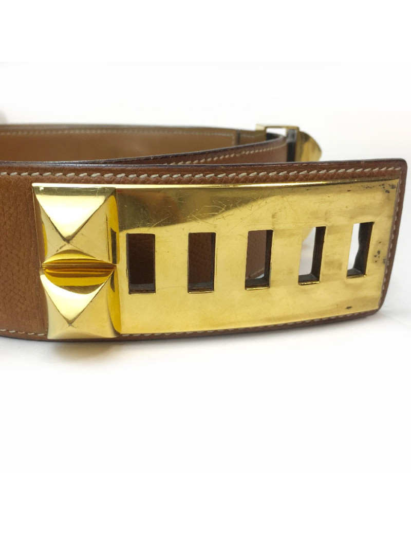  HERMES CDC vintage belt in courchevelt leather size 70