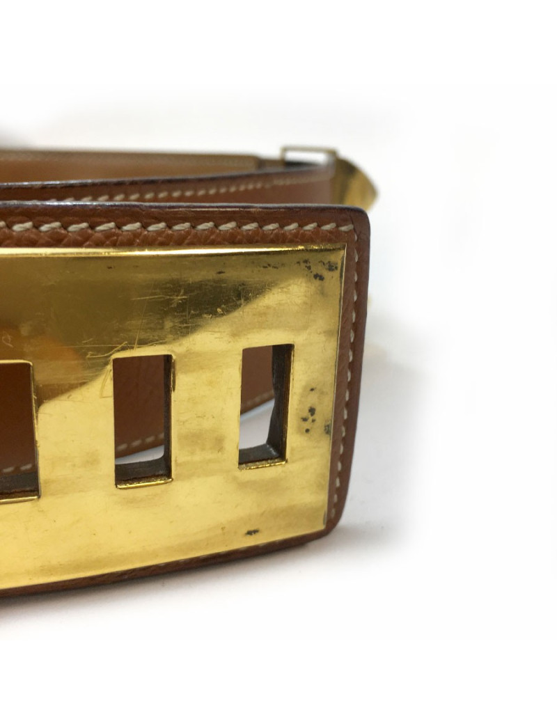  HERMES CDC vintage belt in courchevelt leather size 70
