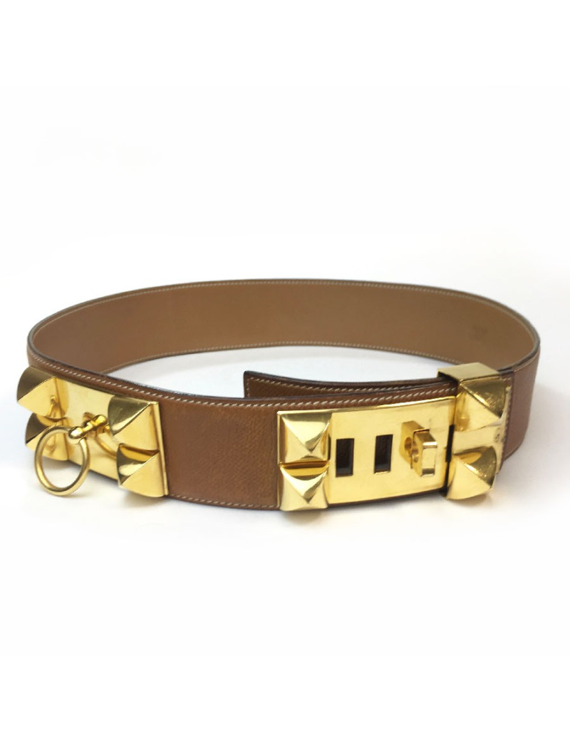  HERMES CDC vintage belt in courchevelt leather size 70