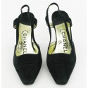 Couture CHANEL shoes Black Suede t. 35.5