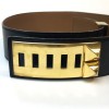 Manchette HERMES CDC collier de chien cuir box noir 