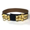 Manchette HERMES CDC collier de chien cuir box noir 