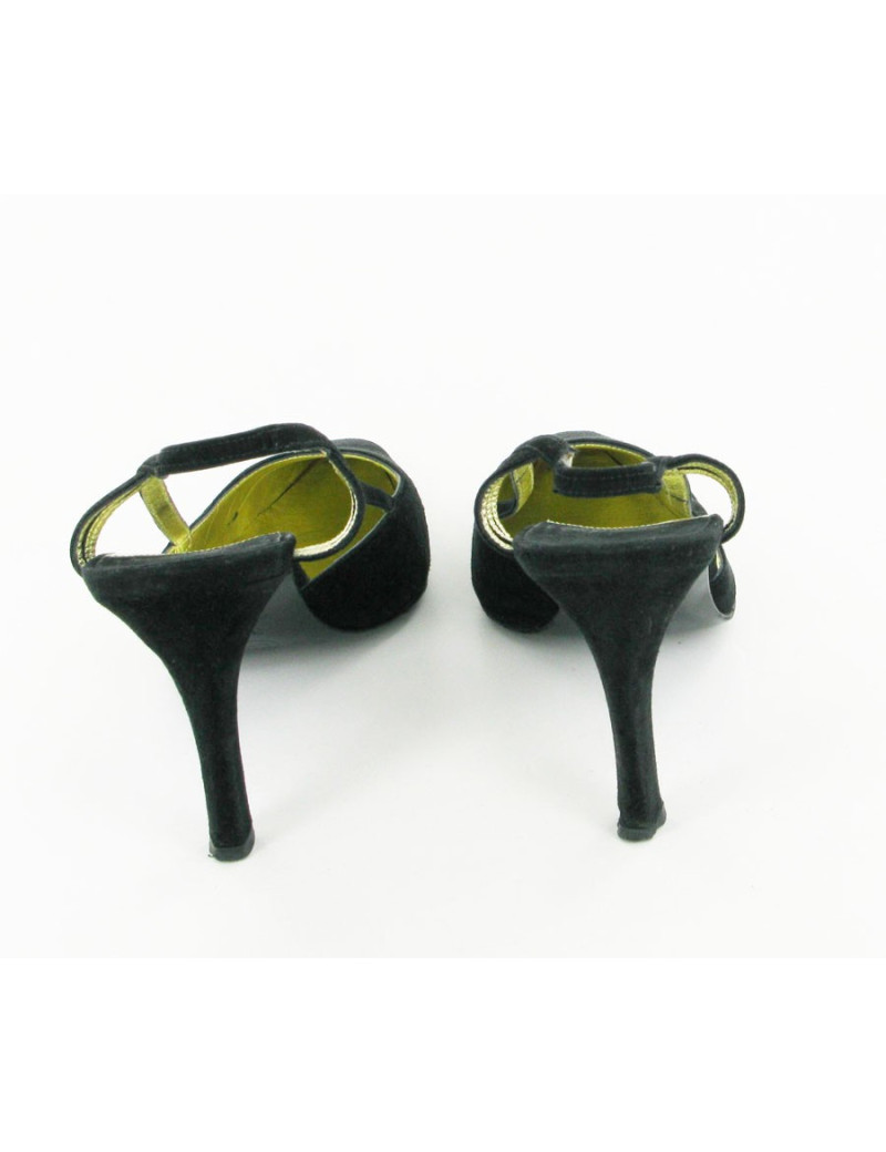 Escarpins CHANEL en daim noir T. 35.5