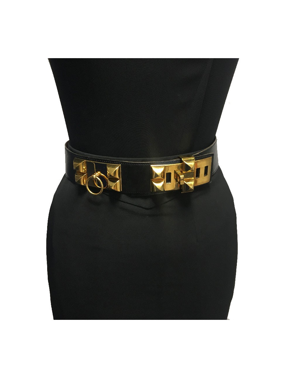 Manchette HERMES CDC collier de chien cuir box noir 