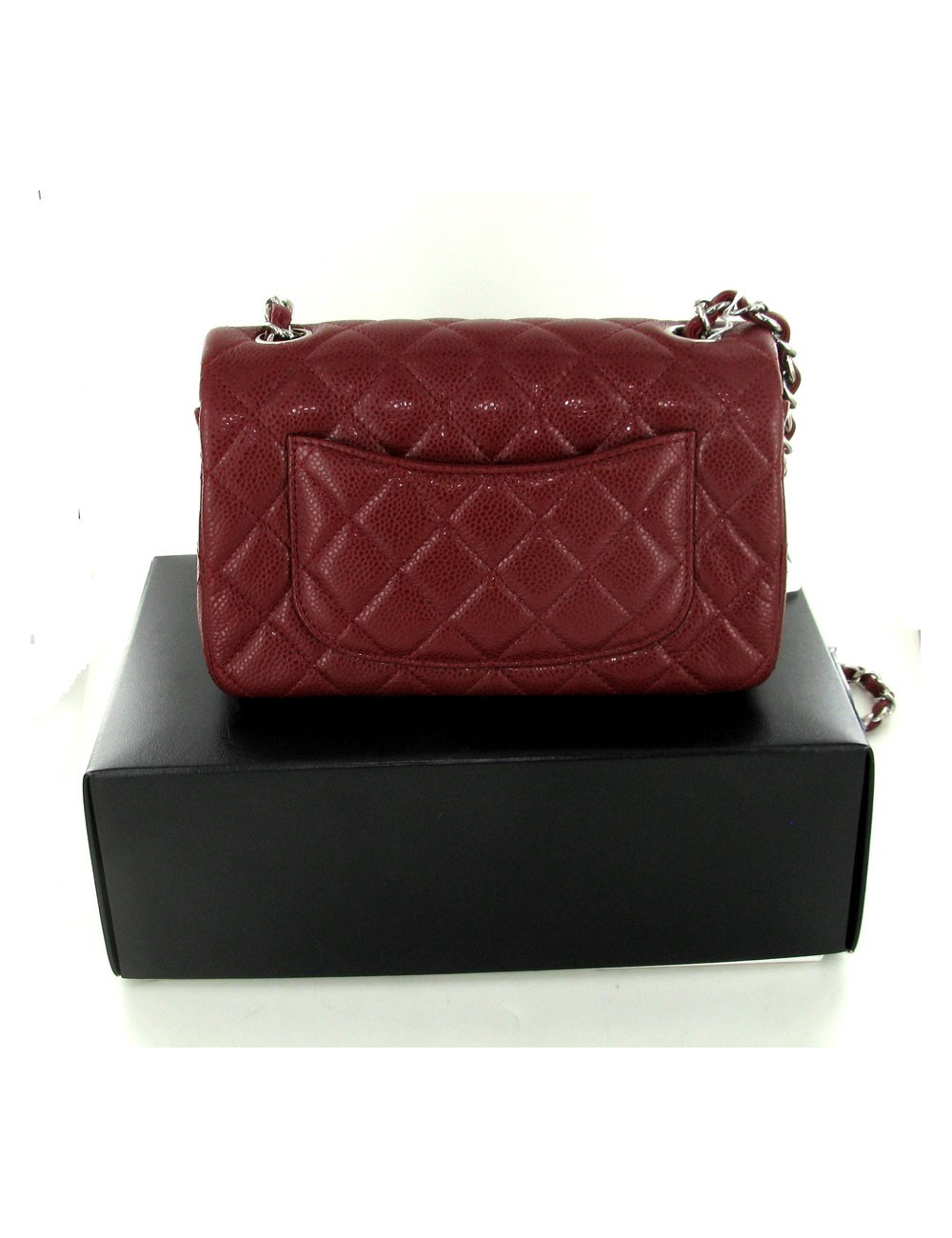 Sac Mademoiselle CHANEL MM en cuir caviar bordeaux