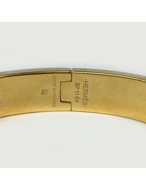 Bracelet Clic H HERMES blanc et or