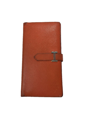 Portefeuille  Bearn HERMES cuir epsom potiron