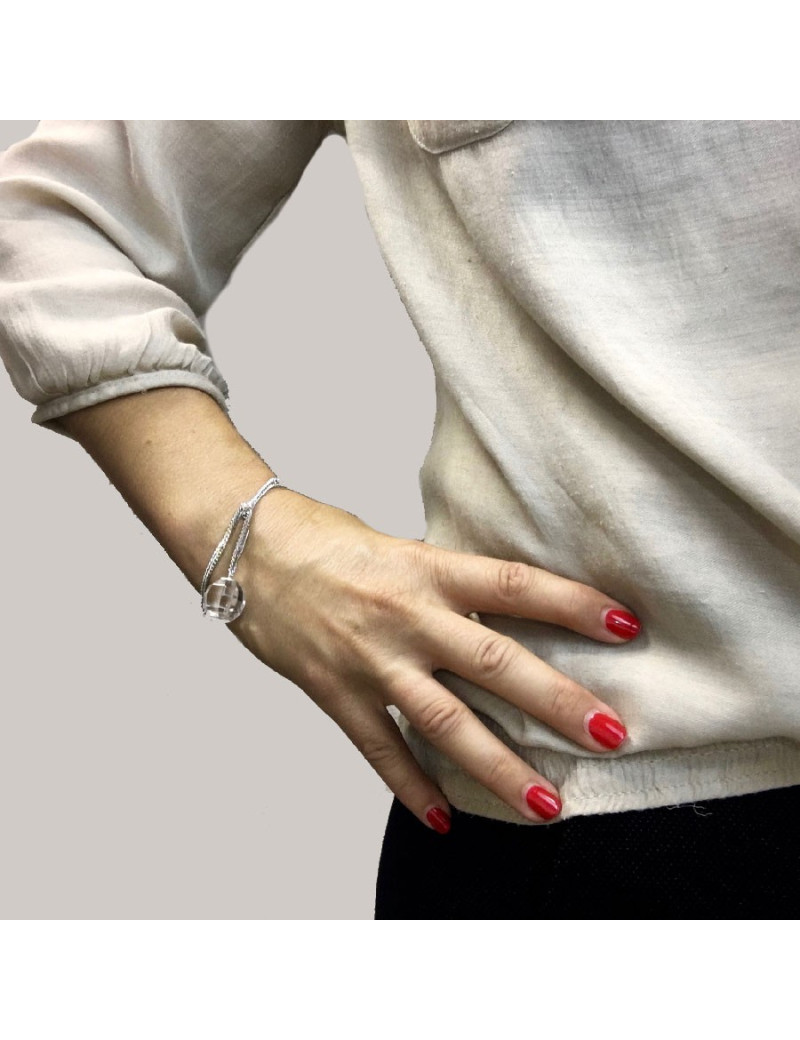 BACCARAT silver and crystal bracelet