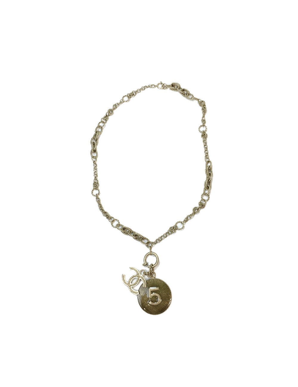CHANEL Necklace pendant N ° 5 in golden and sequined resin