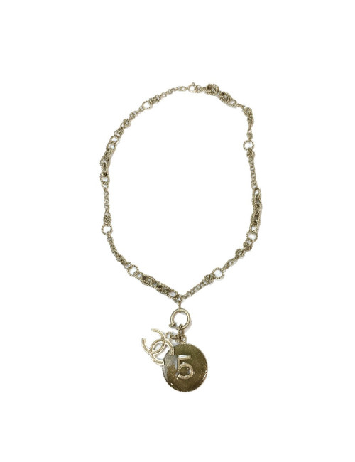 CHANEL Necklace pendant N ° 5 in golden and sequined resin