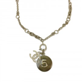 CHANEL Necklace pendant N ° 5 in golden and sequined resin