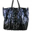 Bag Tote VALENTINO jewels and sequins blue and black