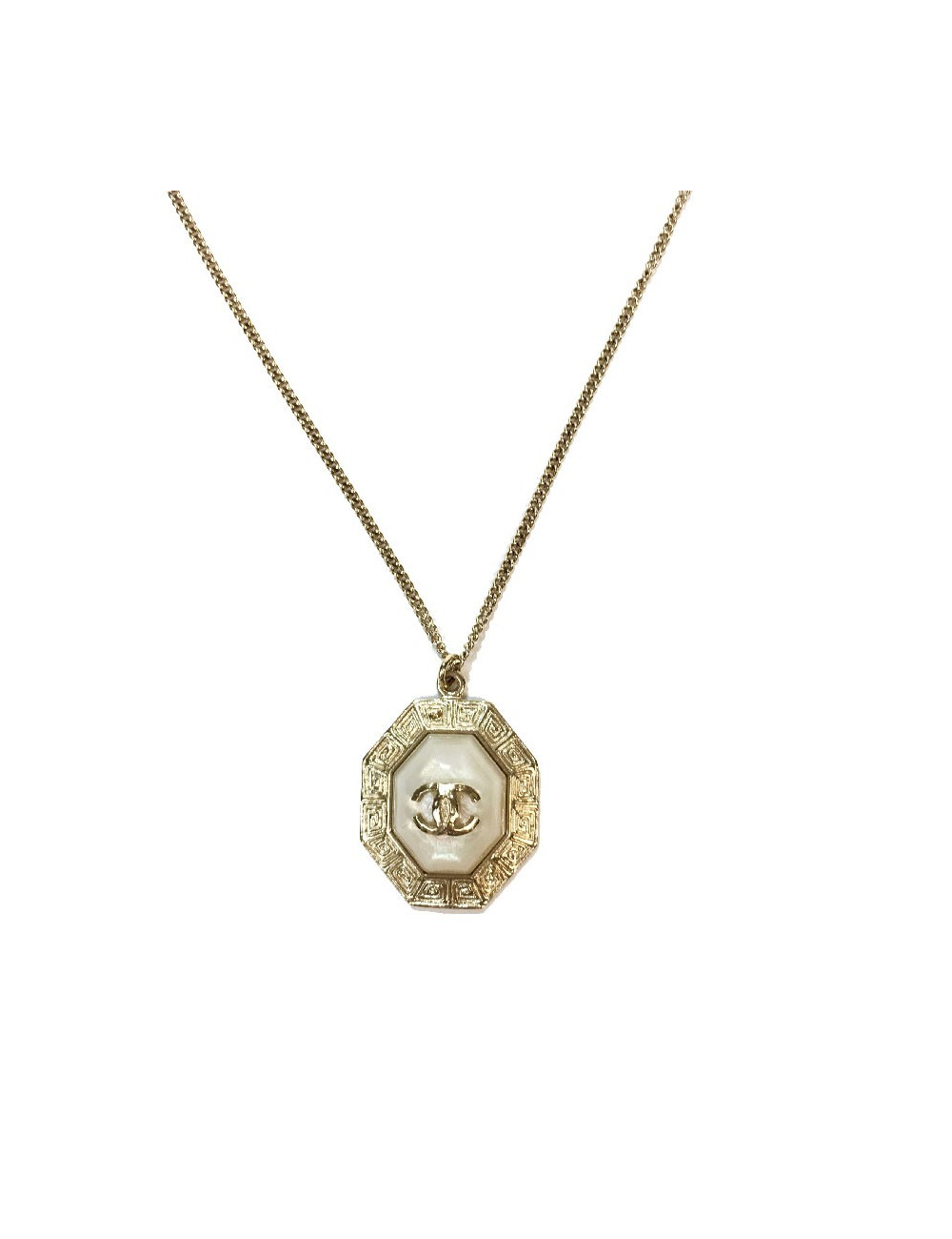 CHANEL Necklace and Pendant in Pale Gold Metal 