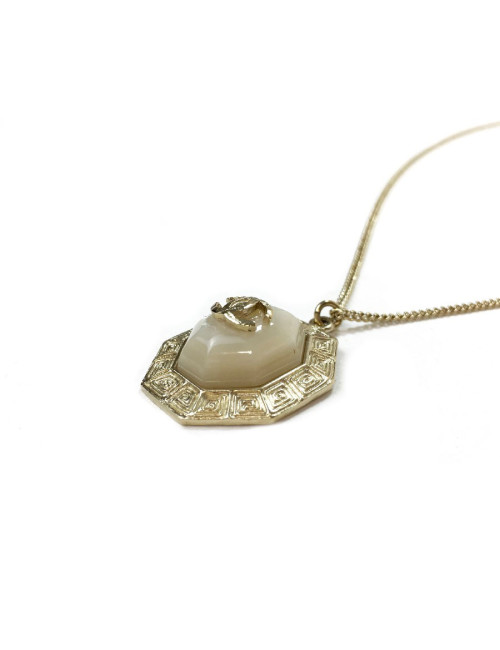 CHANEL Necklace and Pendant in Pale Gold Metal 