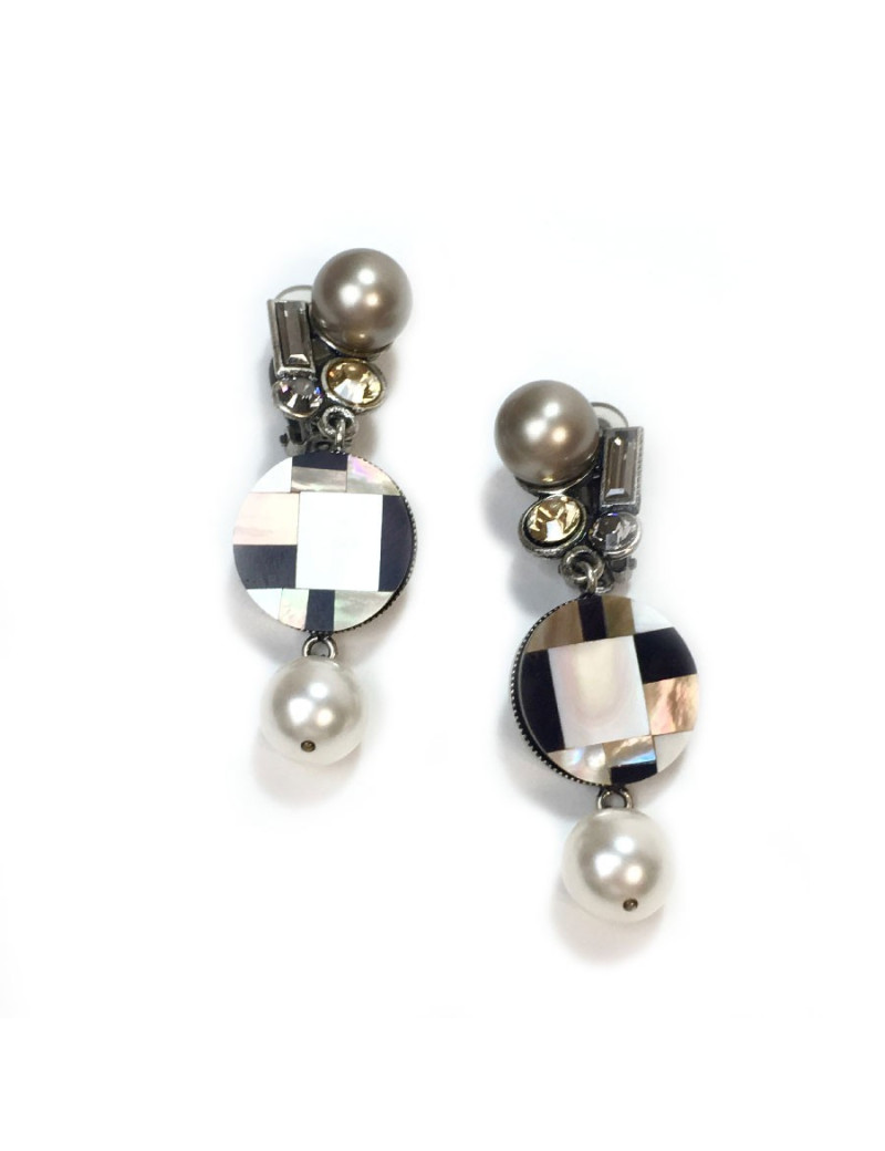 Boucles d'oreilles clips PHILIPPE FERRANDIS pendants