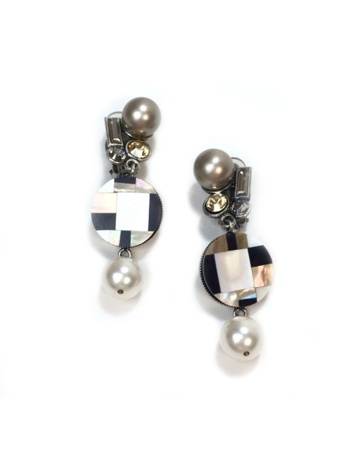 Boucles d'oreilles clips PHILIPPE FERRANDIS pendants