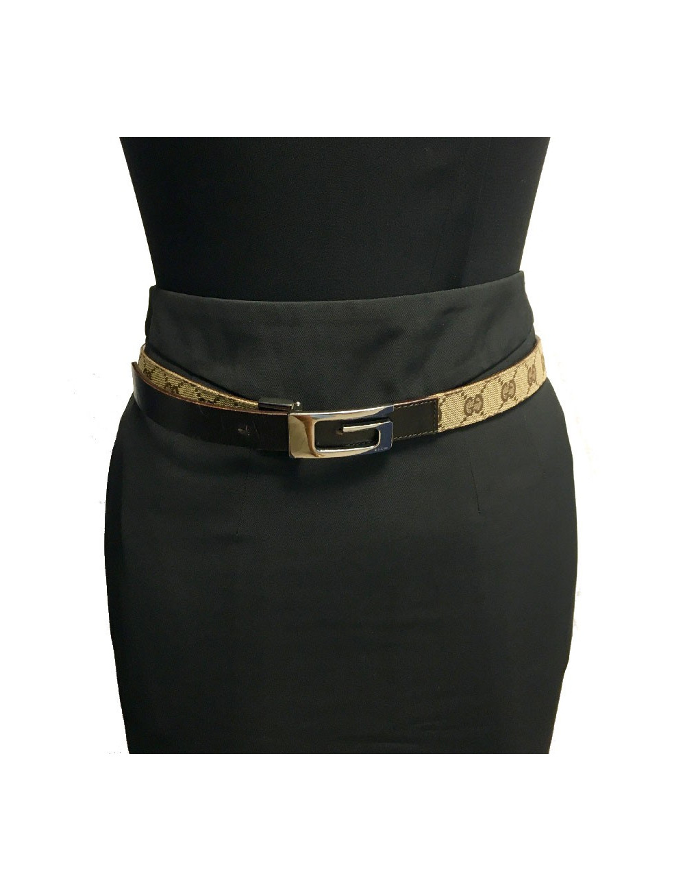 Ceinture GUCCI T    toile mongram et cuir