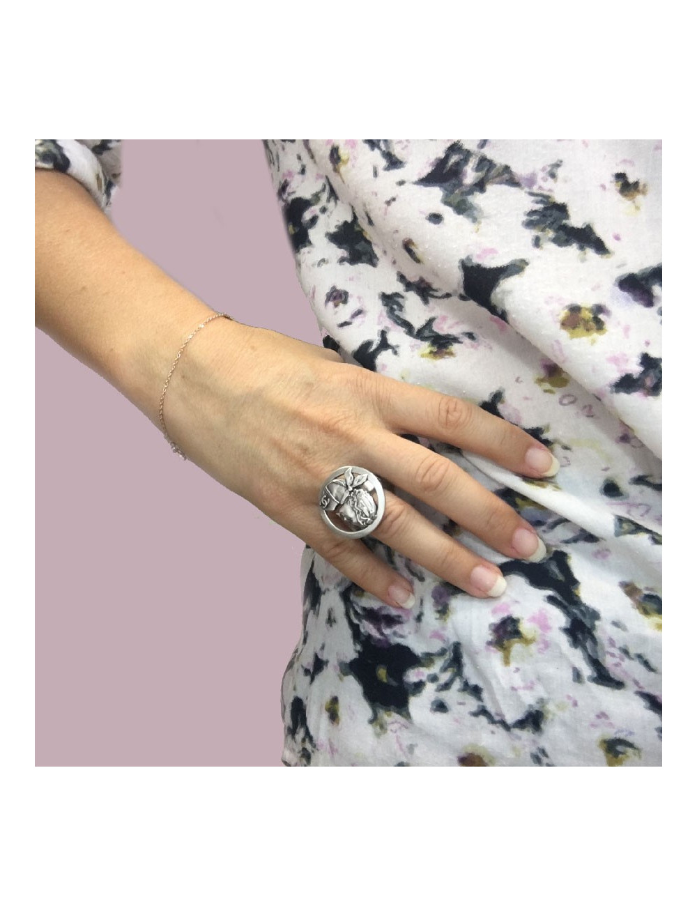 Bague Coco CHANEL métal argenté 