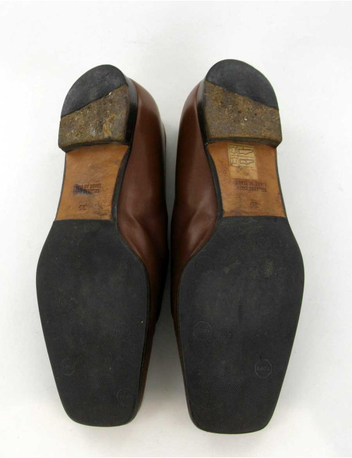 Mocassins HERMES en box gold T 35