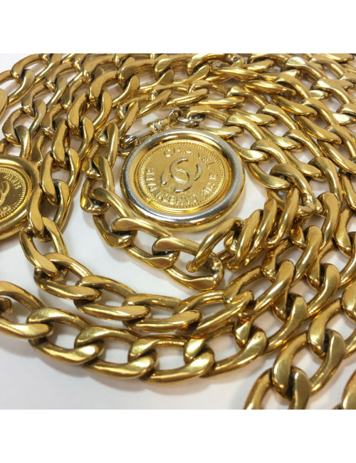 Ceinture CHANEL  triple chaînes dorées Vintage 