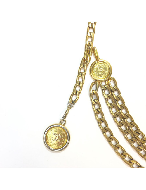 CHANEL vintage chain belt in gilt metal