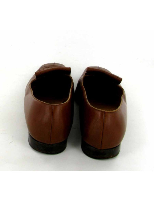 Mocassins HERMES en box gold T 35