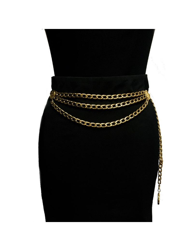 CHANEL vintage chain belt in gilt metal