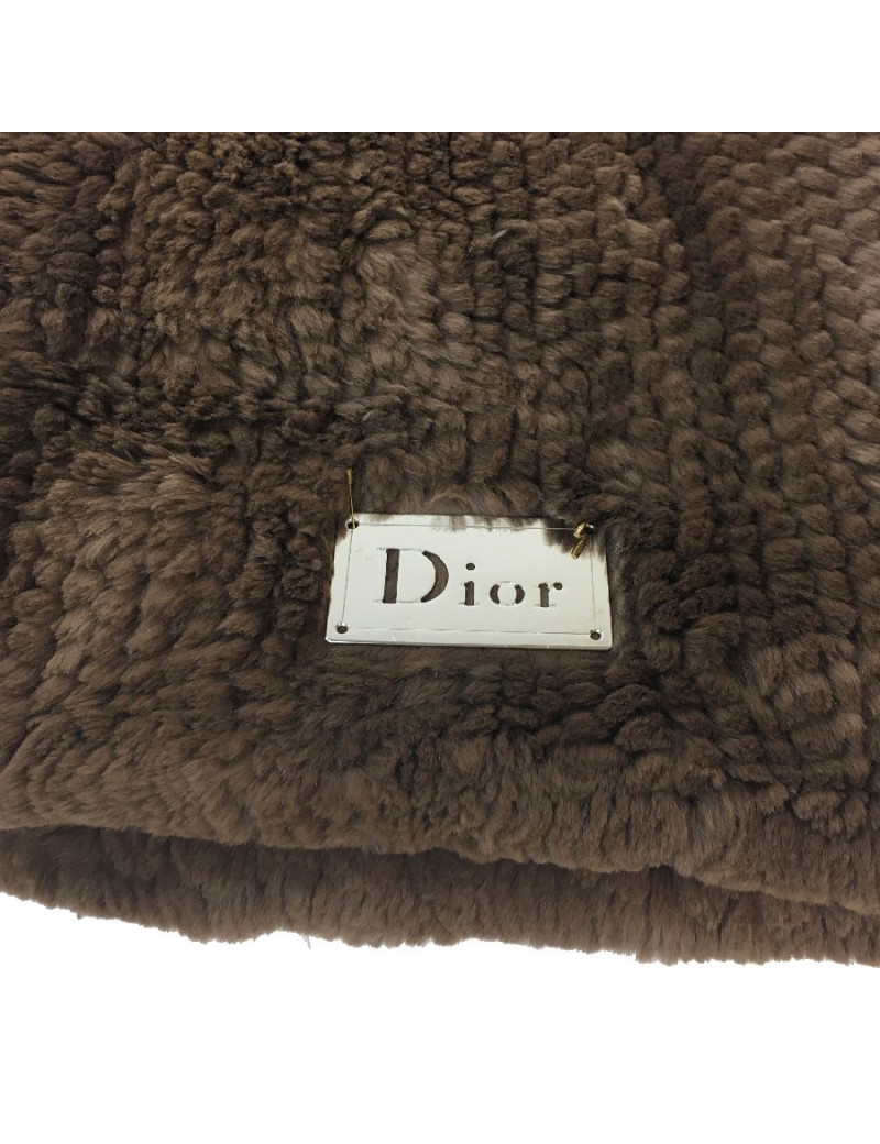 E.S Châle DIOR en lapin Rex tricoté marron