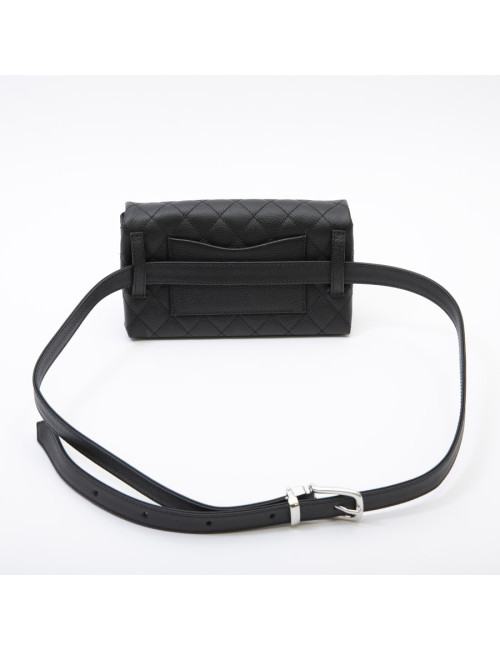 Banane CHANEL cuir grainé noir