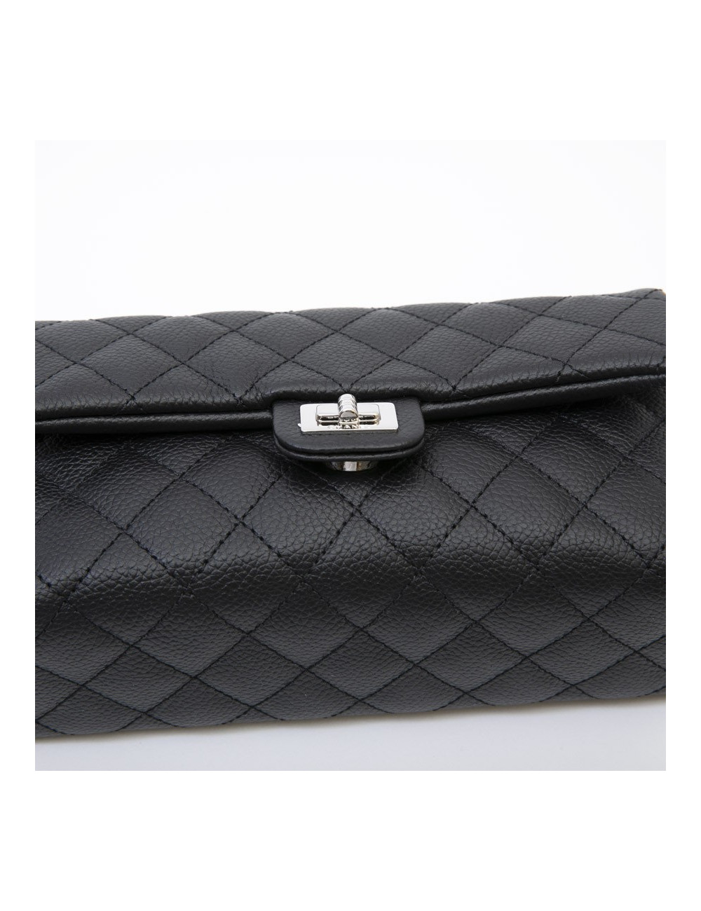 Banane CHANEL cuir grainé noir
