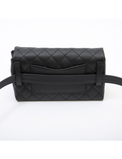 Ceinture banane CHANEL cuir caviar noir