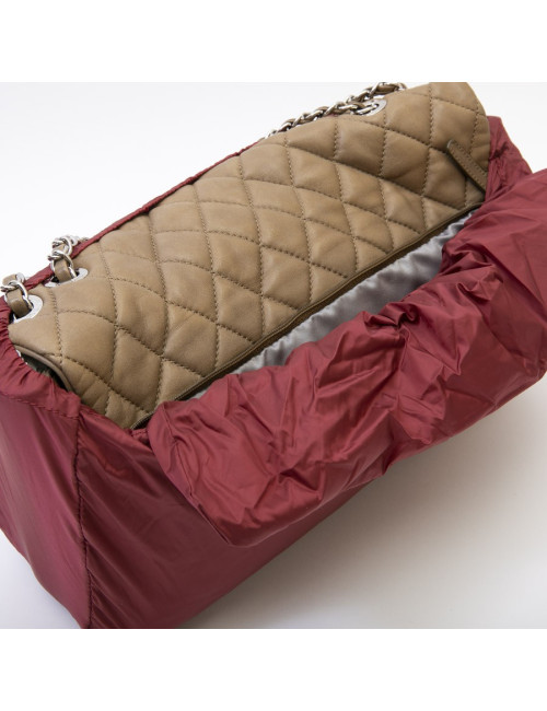 Sac CHANEL cuir d'agneau lisse matelassé marron 