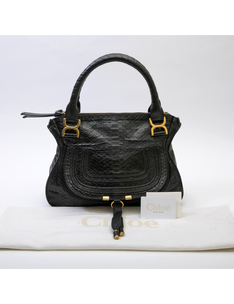 Sac "Marcie" CHLOE en python noir