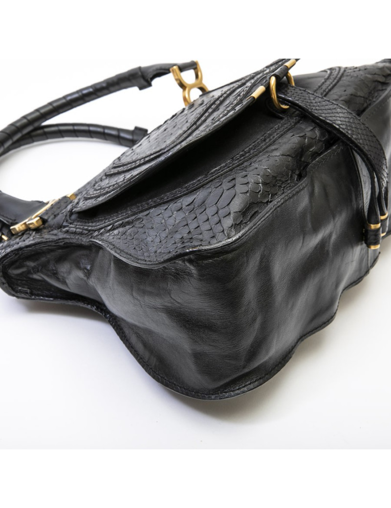 CHLOE 'Marcie' bag in black python