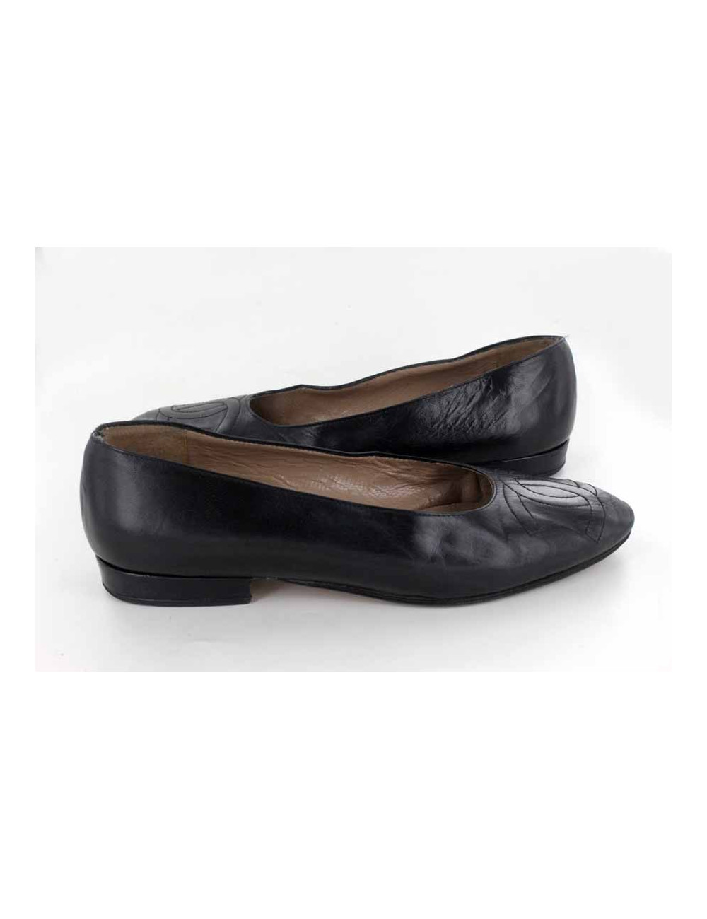 Ballerines CHANEL en cuir noir T 36
