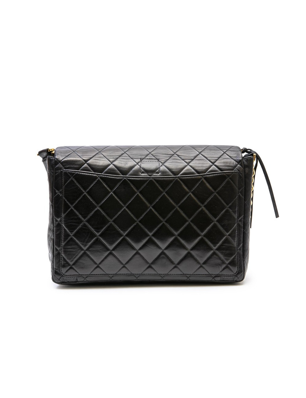 CHANEL vintage jumbo bag in black quilted leather