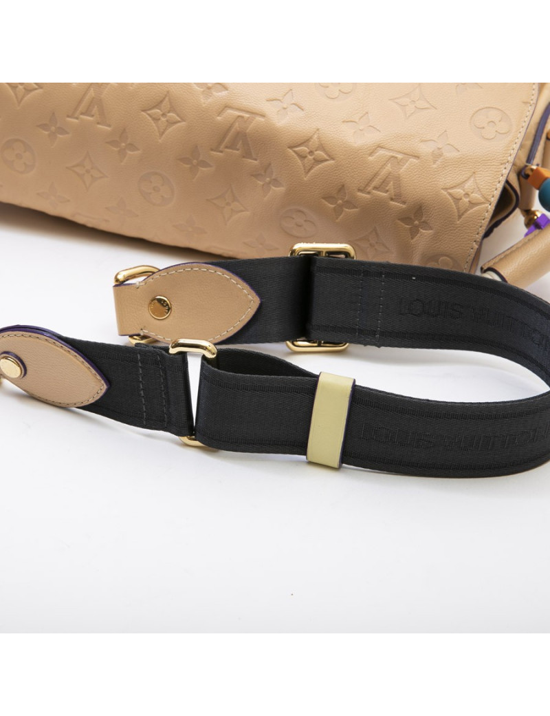 LOUIS VUITTON collector flap bag in beige monogram empreinte calfskin leather