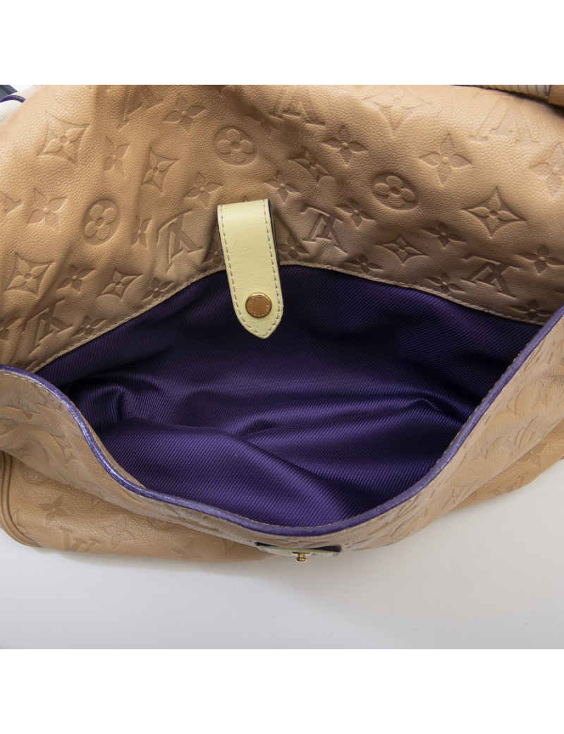 Sac LOUIS VUITTON cuir empreinte beige