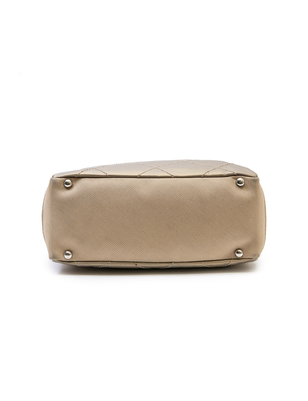 Sac "Biarritz" CHANEL toile matelassée beige doré